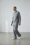 Men's 3 Thread Thick Gray Buttoned Polo Neck and Baggy Tracksuit Set - 3