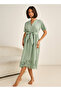 Short Sleeve Viscose Night Dress with a Tie-up Belt
