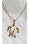 Stainless Steel Chain White Turtle Necklace-Gold