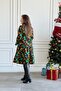 V-Neck Ruffled Flannel Dress - 6