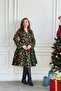 V-Neck Ruffled Flannel Dress
