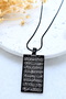 Black, Double-Sided Ayatul Kursi & Hat Besmele Written Prayer Stainless Steel Necklace with Italian Chain - 2
