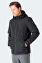 Gravel Men's Hooded Black Coat & Jacket - 3