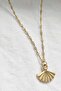 Stainless Steel Chain Fan Necklace-Gold - 2