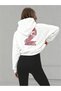 Ecru Stone Detailed Hooded Crop Sweatshirt and High Waist Corded Fabric Leggings Set – Comfortable Sports & Day Outfit