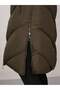 Women's Khaki Hooded Side Zipper Long Puffer Vest - 4