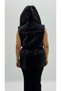 Plus Size Hooded Shiny Quilted Waist-Tied Women's Long Vest - 4