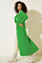 Knitted Patterned Long Knitwear Cardigan R4201 Green - 3