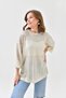 Women's Crew Neck Knit Detail Lace-Like Knit Oversized Knitwear Sweater 10762 - 2