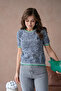 Women's Crew Neck Short Sleeve Soft Textured Knit Sweater 12033