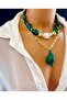 Green Multi Necklace with Oyster Accessories-Green Necklace-Multi Necklace - 3
