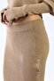 Camel Buttoned Cashmere Pencil Women's Knitwear Skirt - 5