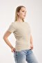 Women's Stretchy Ribbed Striped Basic Short Sleeve Crew Neck Slim Fit Comfortable Casual Use T-Shirt 6015 - 2