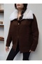 Collar Fur Zippered Knitwear Cardigan - 3