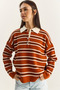 Women's Tile Polo Collar Striped Basic Knitwear Sweater 20258061 - 4
