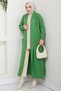 Shawl Collar Casual Knitwear Cardigan Green Hm2248