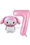 Sanrio My Melody Concept Foil Balloon and 7 Year Old Pink Foil Number Balloon Set - 2
