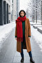 Soft Imported Soft Textured Women's Red Scarf, Shawl, Shoulder Wrap - 3