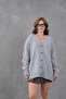 Women's V-Neck Button Closure Oversized Long Knitwear Cardigan 8596 - 6