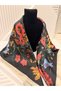 Colorful, Special Patterned 70X70 Size Stylish Satin Scarf - 6
