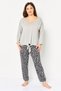 Women 2 Pieces Animal Print Top And Bottom Pajamas Set, Multicolor