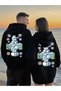Snowman Lover Combination Hoodie - Unisex Oversize Hooded Sweatshirt Set of 2 Black