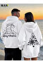 Merry Christmas Dear Combination Hoodie - Unisex Oversize Hooded Sweatshirt Set of 2 White