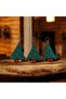 3-Piece Cute Christmas Themed Pine Tree Amigurumi Hand Knitted Keychain and Bag Accessory
