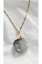 Stainless Steel Chain Amazonite Natural Stone Necklace-Gold - 2