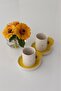 Handmade 2 Person 4 Piece Sunflower Coffee Cup Set 110 Ml. - 2