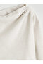 Lcw vision ecru boat neck gathered blouse - 3