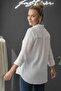 White Shirt Collar Long Sleeve Buttoned Casual Muslin Woven Shirt 75 65 - 4