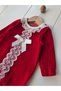 100% Cotton Baby Girl Long Sleeve Velvet Jumpsuit - 2