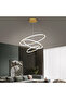 Modern Nordic 3 Ring Tube LED Light Golden Pendant 40cm+60cm+80cm - 3