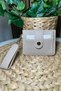 Women's Beige Card Holder - Keychain Detail, Stylish Model - Fibag