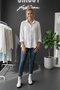 White Shirt Collar Long Sleeve Buttoned Casual Muslin Woven Shirt 75 65 - 5