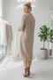 Beige Shirt Collar Buttoned Long Sleeve Buttoned Casual Muslin Woven Shirt Dress 105 75 - 4