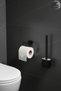 Adhesive Black Toilet Paper Holder + Toilet Brush Set – No Drilling Required