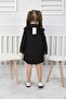 Girl's Cherry Embroidered Black Dress - 7