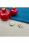 Gold Women's Earrings with Enamel and Stones