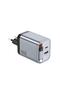 GaN Premium 40W Wall Charger EU Plug with Retractable Cable & Dual Ports