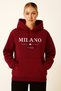 Hooded Kangaroo Pocket 3-Thread Cotton Milano Print Sweatshirt