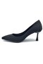 Feles 7 cm Heeled Stiletto Women's Shoes Black-Satin - 3