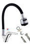 Mix Hot and Cold Water Double Water Inlet Bendable Spout Kitchen and Sink Faucet Mixer - 2