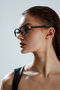 Retro Rectangular Fashion Miu Black Blue Light Protection Patterned Glasses - 4