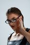 Retro Rectangular Fashion Miu Black Blue Light Protection Patterned Glasses - 3