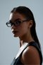 Retro Rectangular Fashion Miu Black Blue Light Protection Patterned Glasses - 8