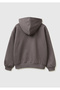 Girl's Dark Brown Sequined Logo Pocket Sweatshirt Hooded Fleece-Lined - 2