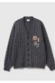 Men's Anthracite Melange 100% Wool Stranger Things Cardigan - 2
