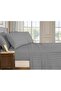 Liven Home 3Pcs Flat Sheet Set – Dark Grey Striped | 220x240 cm + 2 Pillow Cases | Soft & Lightwei - 2